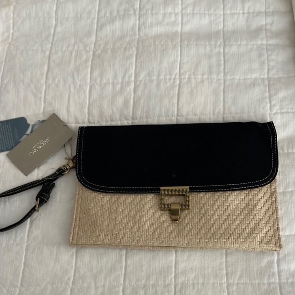 Jason Wu for Target Black and Tan Clutch with Gold Clasp